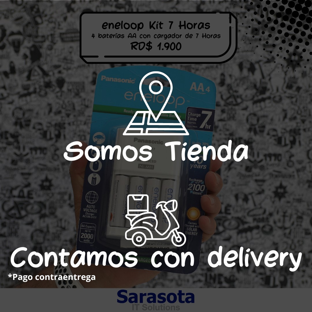 accesorios para electronica - Cargador con baterías recarcables AA Eneloop Panasonic 7hr 2