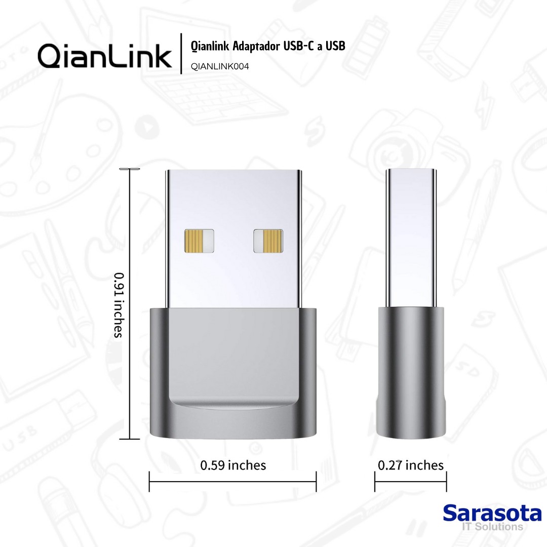 accesorios para electronica - Adaptador USB-C a USB marca Qianlink 2