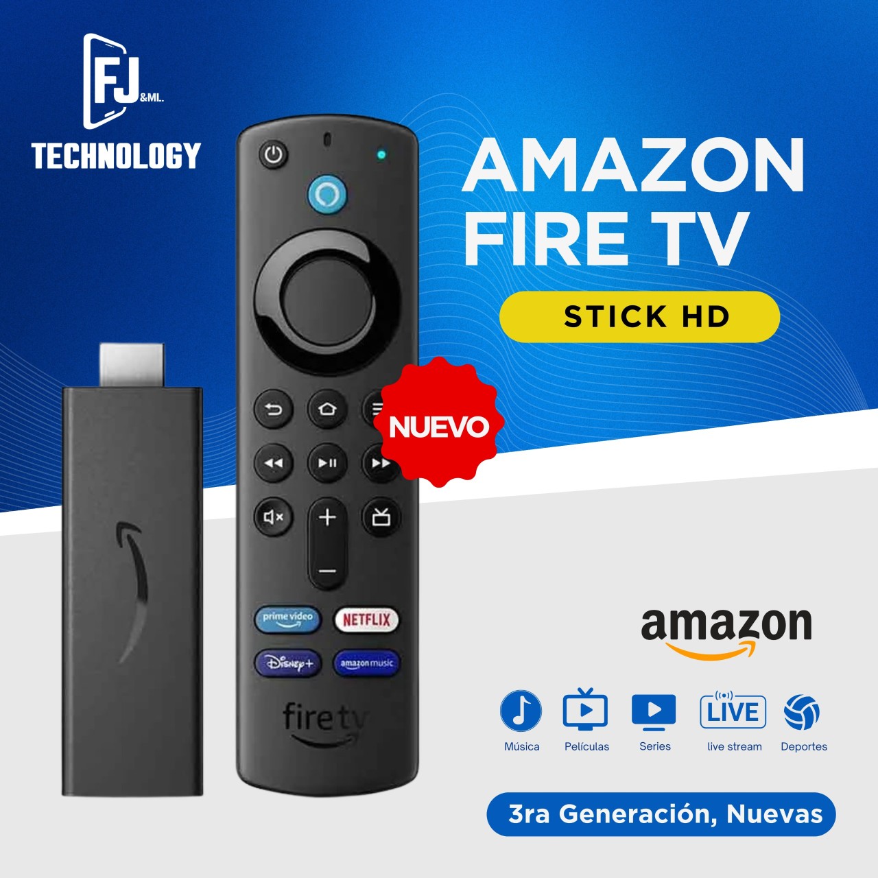 tv - AMAZON FIRE STICK HD 3RA GENERACIÓN TOTALMENTE NUEVOS Y SELLADOS 