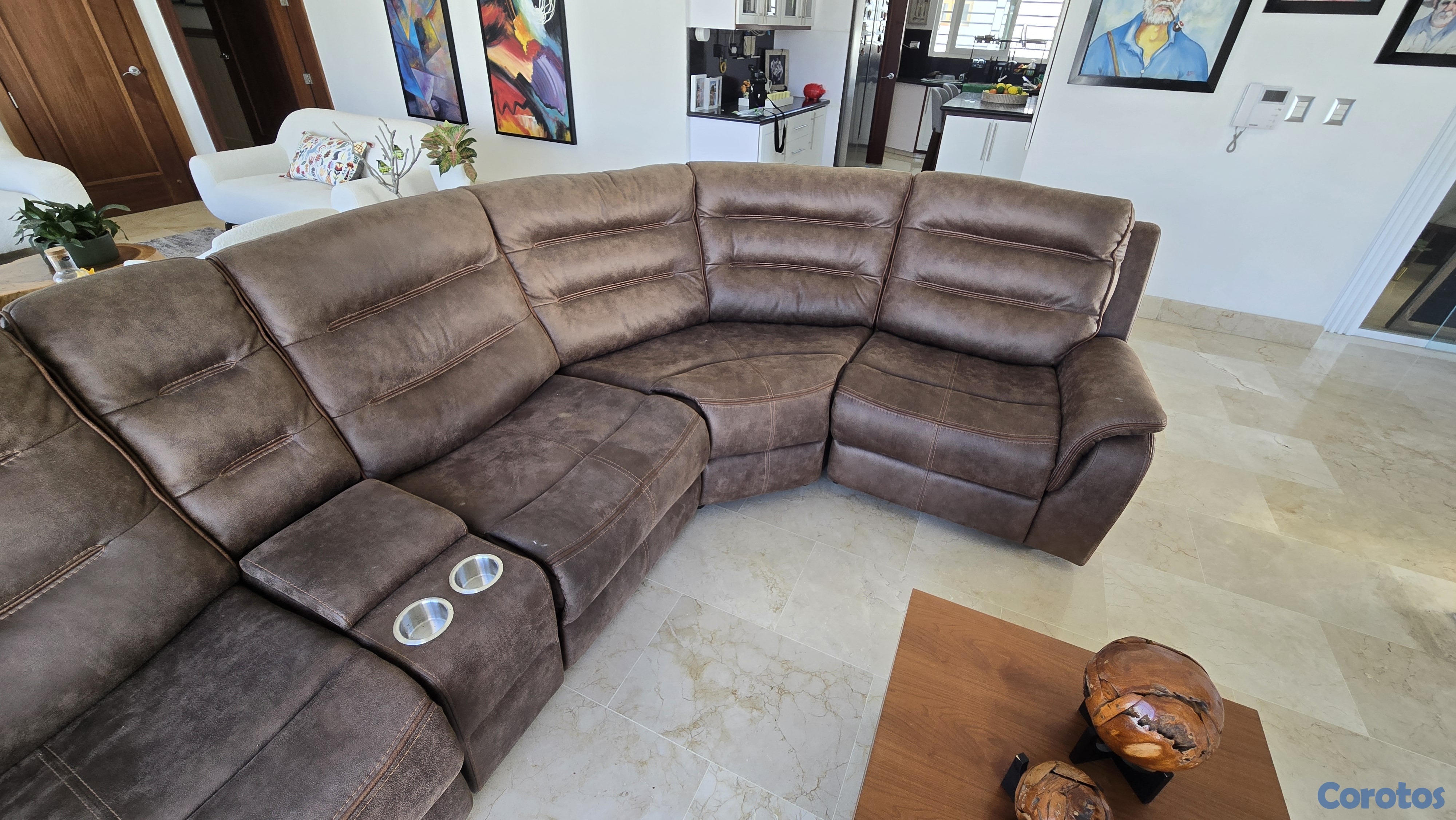 muebles y colchones - Juego sofa seccionado reclinables 6