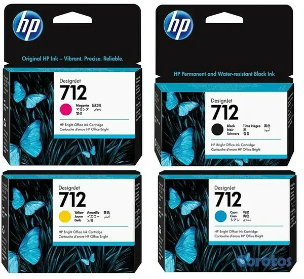 impresoras y scanners - CARTUCHOS ORIGINALES HP 712 PARA PLOTTERS ,DESIGNJET EN TODOS LOS COLORES   3