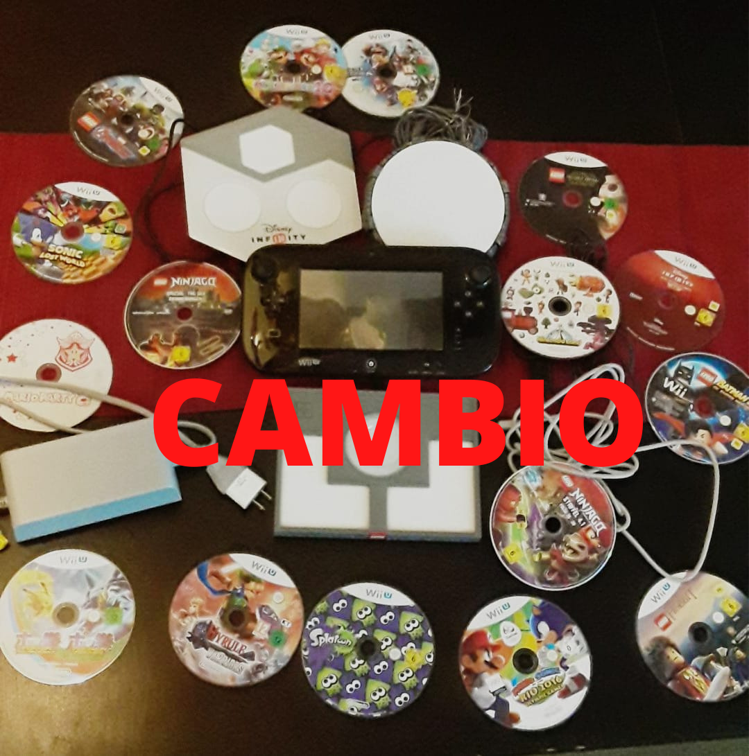 consolas y videojuegos - Cambio Wii U Premiun Edition con 17 juegos FISICOS