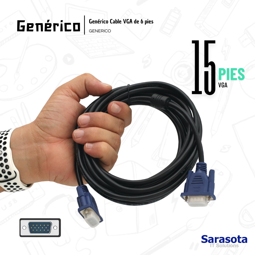 accesorios para electronica - Cable VGA de 15 pies Somos Sarasota 0
