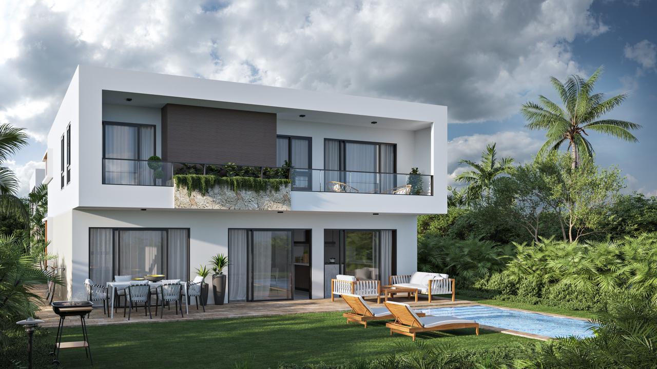 casas vacacionales y villas - Villas en venta en Punta Cana de 3 habitaciones 4