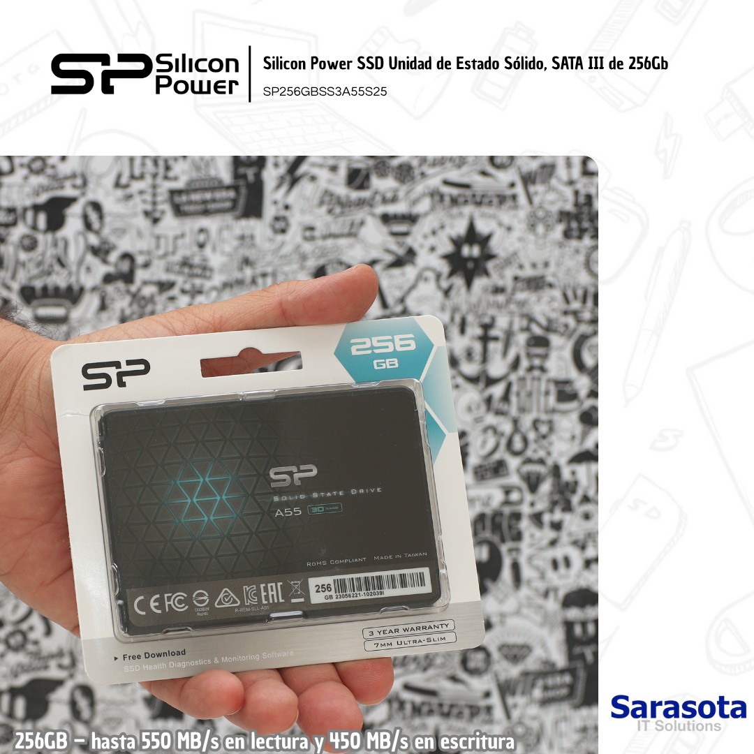 accesorios para electronica -  SSD 256Gb Disco Estado Sólido marca Silicon Power 1