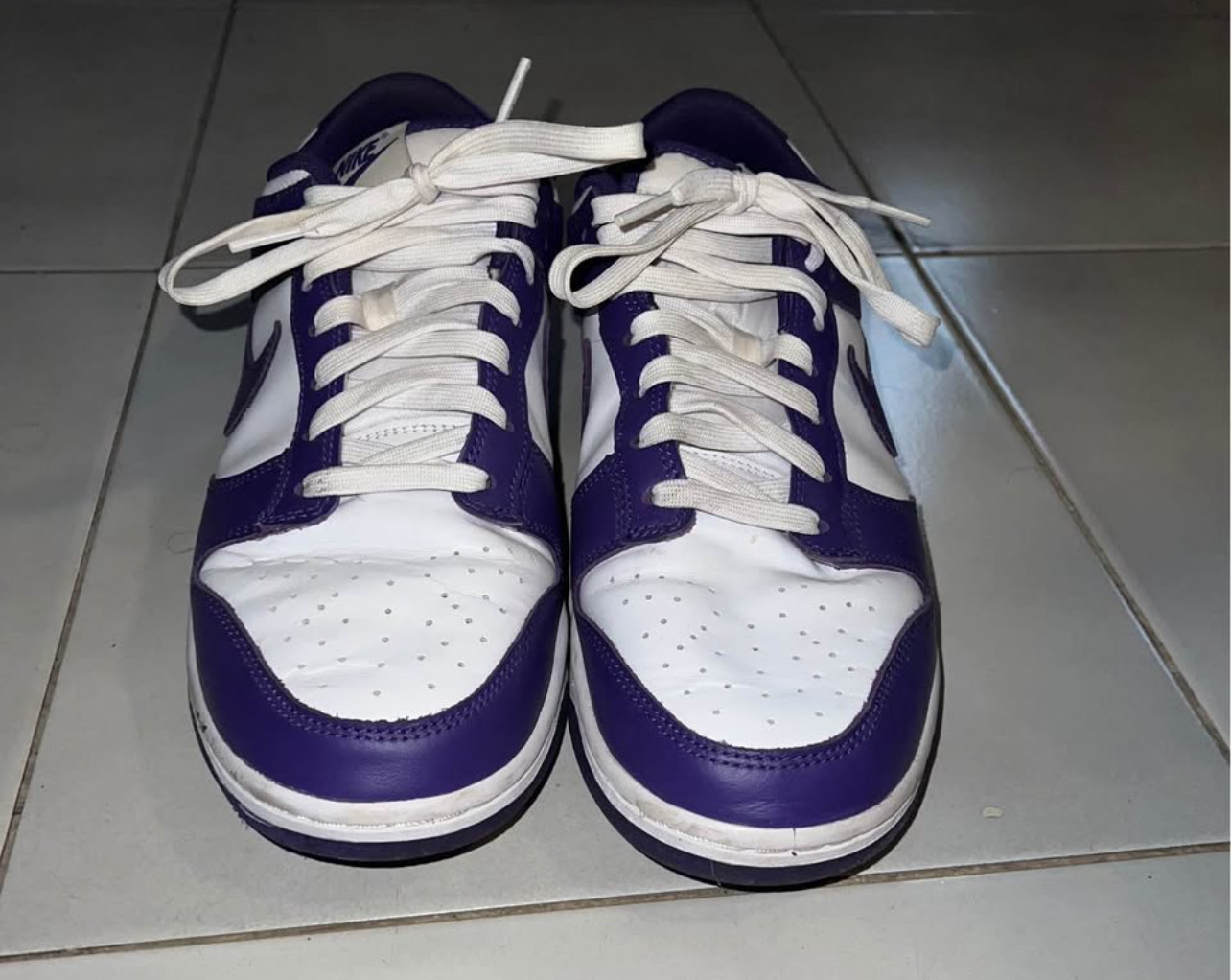 zapatos para hombre - Nike Dunk Low - Blanco/Morado - Size 10.5 de Hombre 3