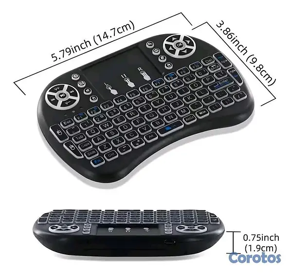 computadoras y laptops - Mini Teclado Inalámbrico Con Touchpad LED 2