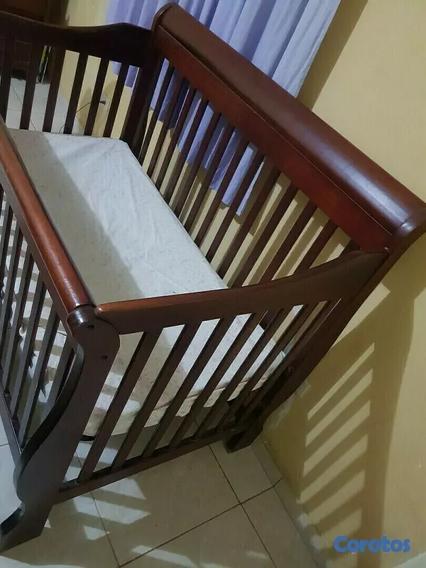muebles - Cama Cuna convertible 4 posiciones en caoba NEGOCIABLE 4