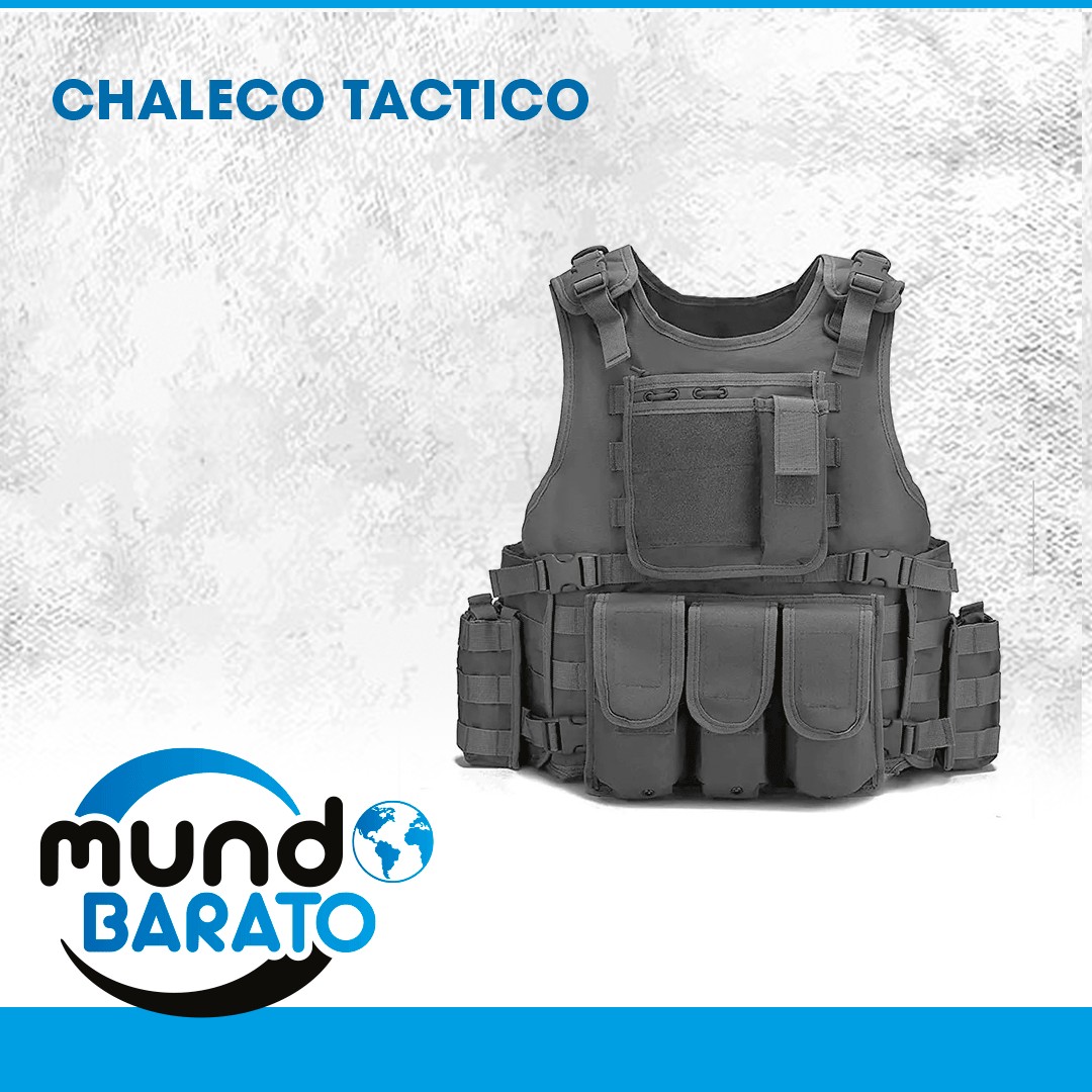deportes - Chaleco táctico ajustable, chaleco MULTIUSOS seguridad brigadista paintball