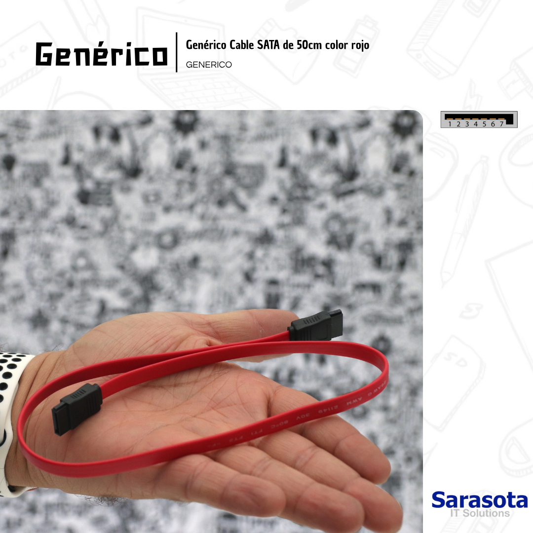 accesorios para electronica - Genérico Cable SATA de 50cm color rojo 1
