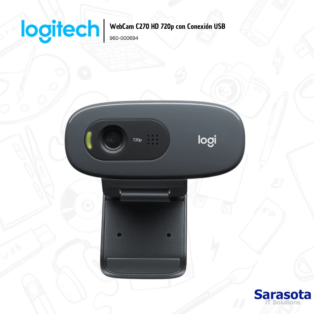camaras y audio - Logitech WebCam C270 HD de 720p USB 2