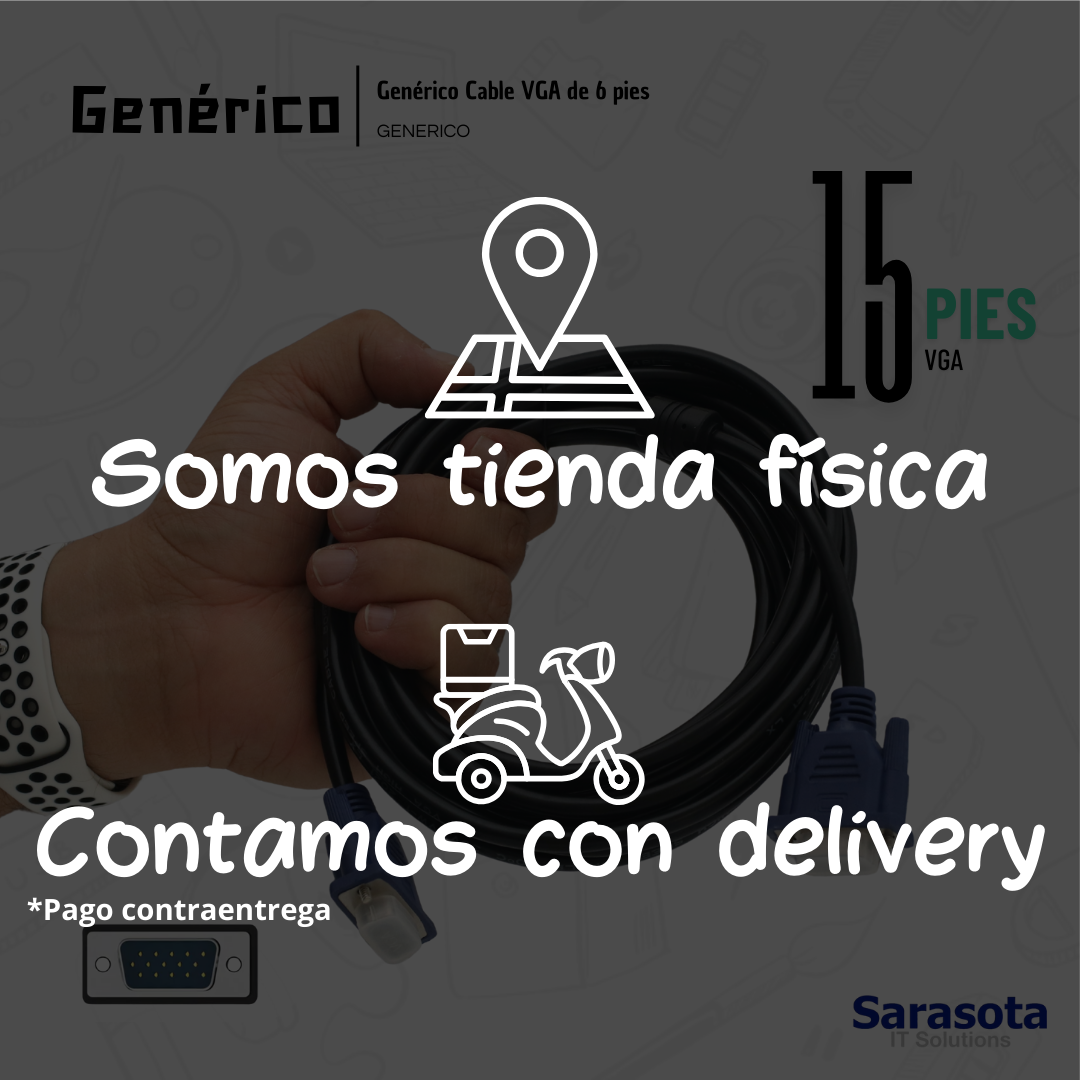 accesorios para electronica - Cable VGA de 15 pies Somos Sarasota 1