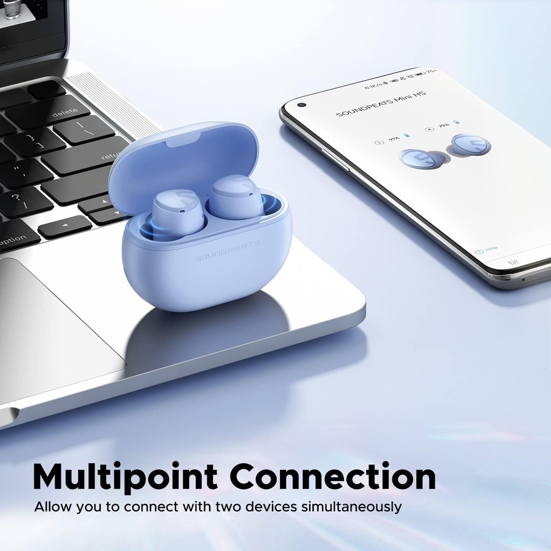 camaras y audio - SoundPeats Mini HS TWS Earbuds Bluetooth 5.3, LDAC Audio Códec, IPX4, Multipoint 4