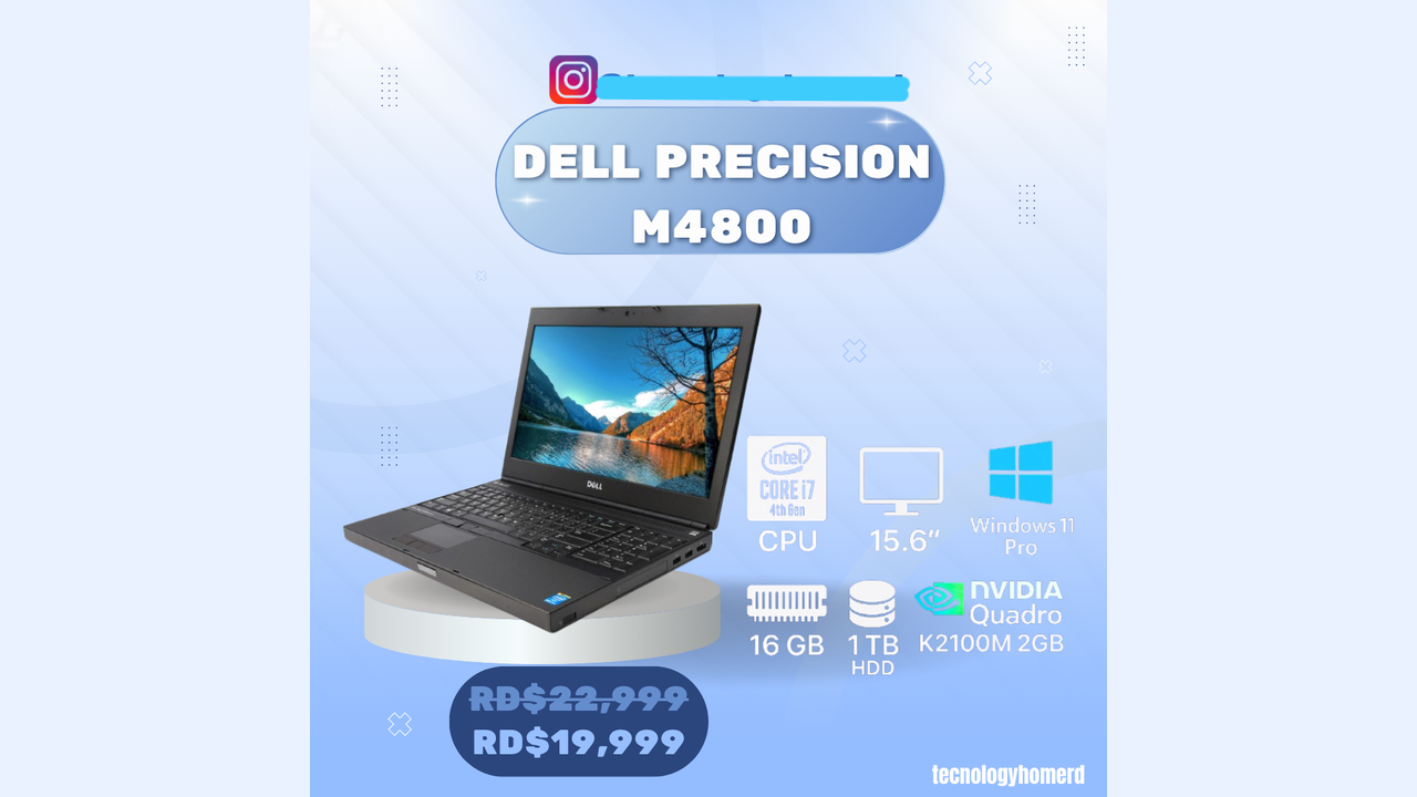 computadoras y laptops - Dell Precision M4800 NVIDIA Quadro K2100M 0