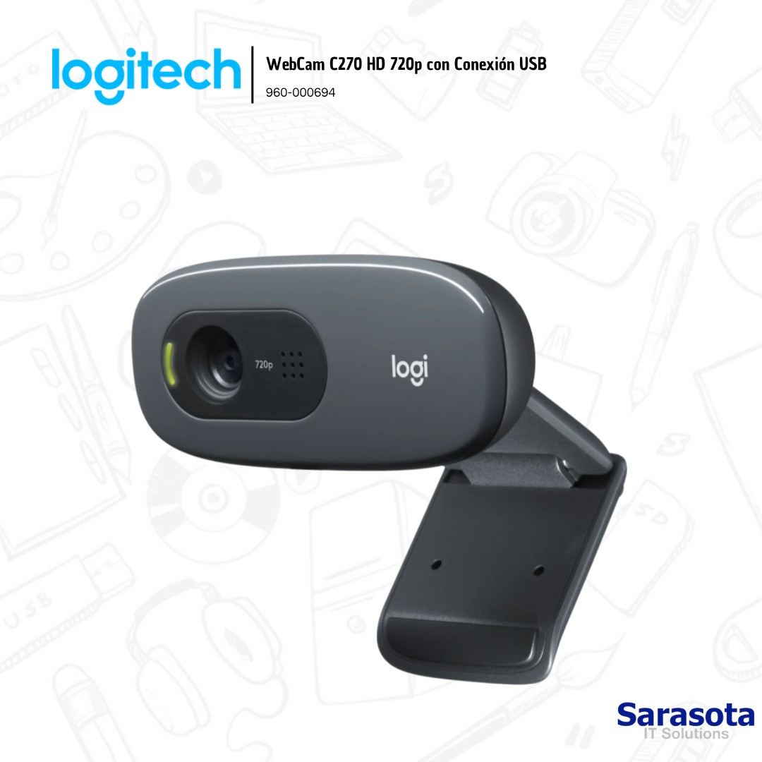 camaras y audio - Logitech WebCam C270 HD de 720p USB 3
