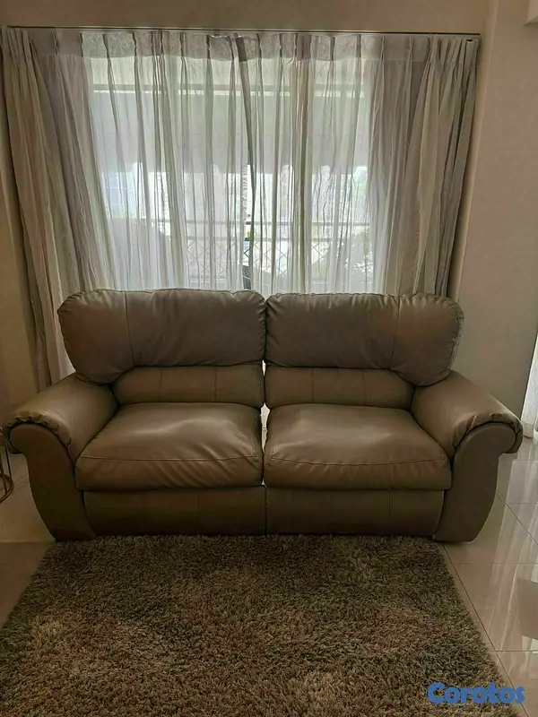 muebles y colchones - Juego de Sofás Reclinables en Piel 2 y 3 Plazas  2