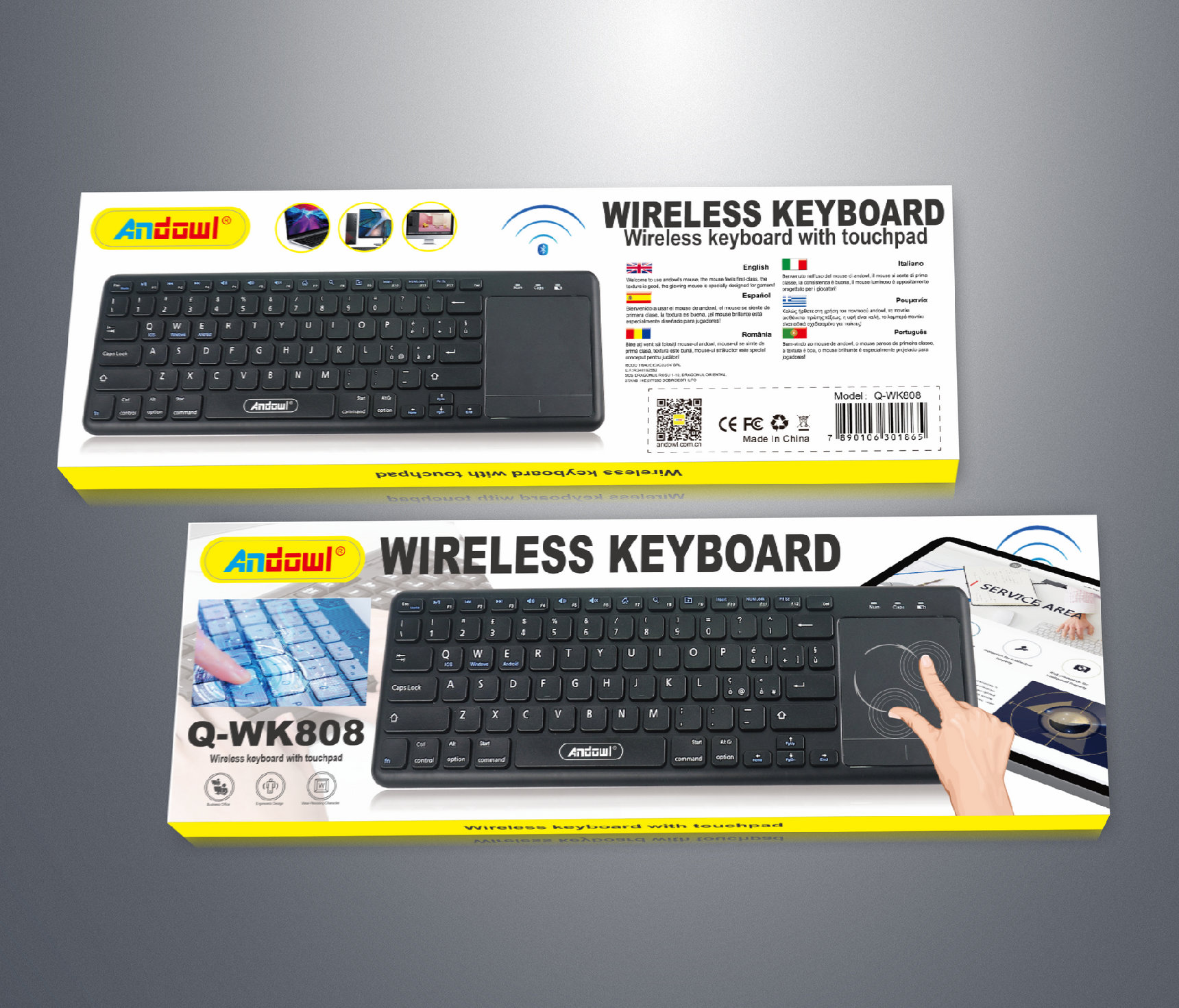accesorios para electronica - Teclado inalámbrico para Mac, Windows, Android con bluetooth y freceptor 2.4g 1