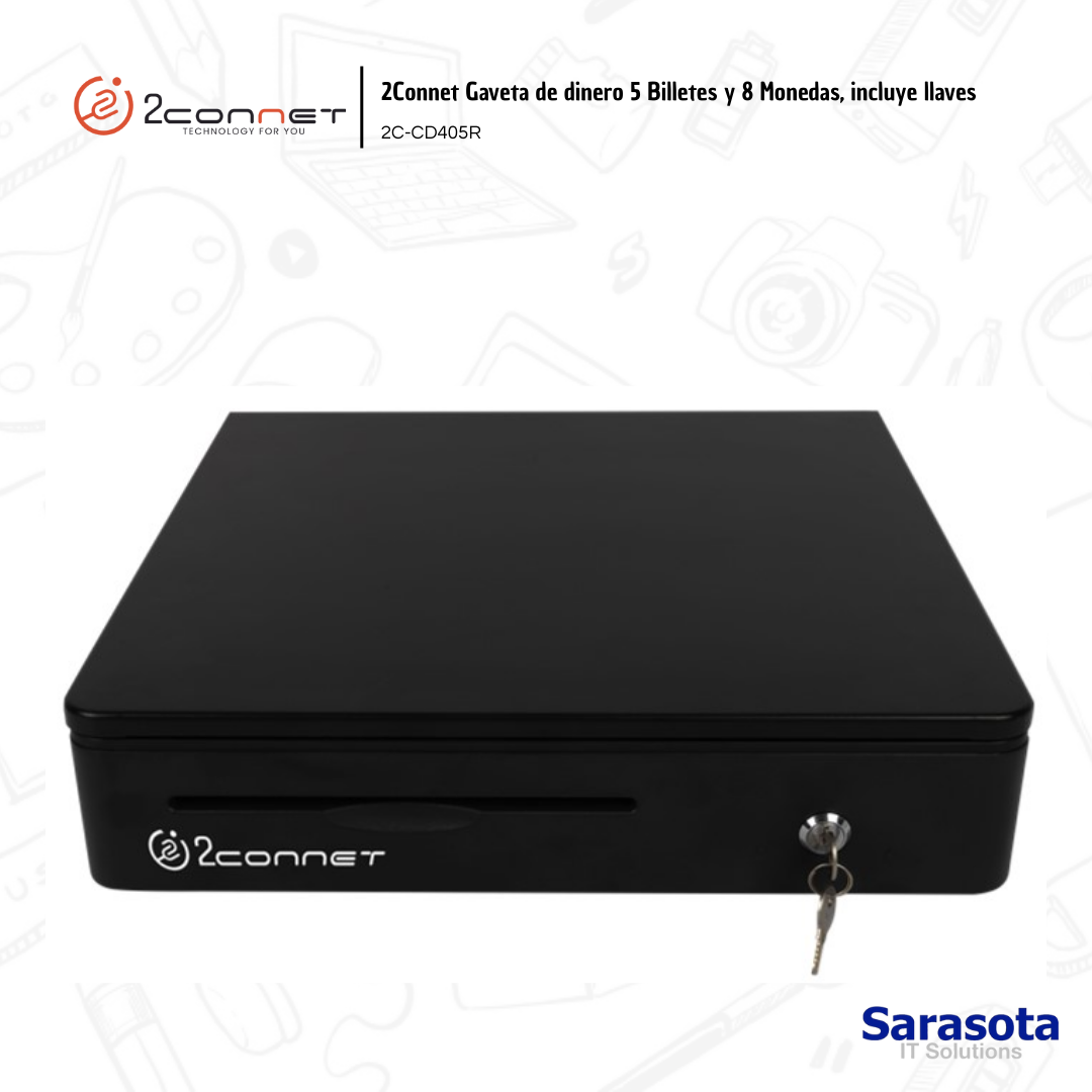 accesorios para electronica - 2Connet Caja Registradora de 5 Billetes y 8 Moneda