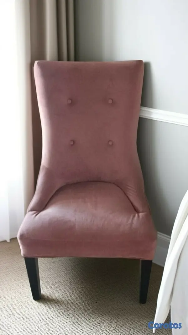 muebles y colchones - Silla Accent Velvet Rosa - Impecable 5
