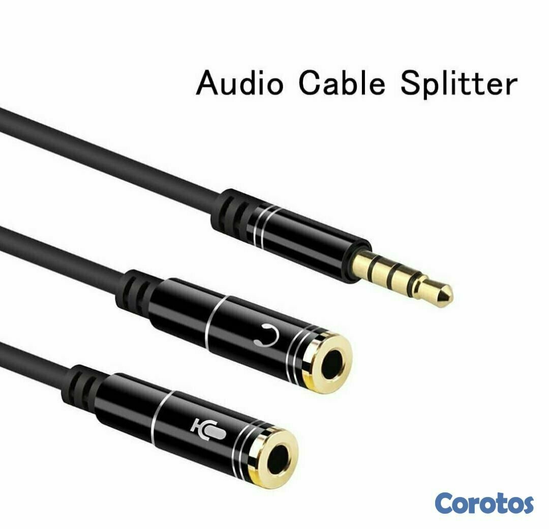 accesorios para electronica - Adaptador divisor de audio audífono y micrófono con conector 3.5mm 1