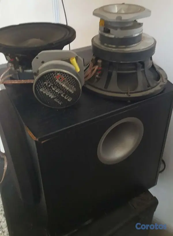 camaras y audio - Equipo de bocinas con tweeters y subwoofer, Stgo. 2