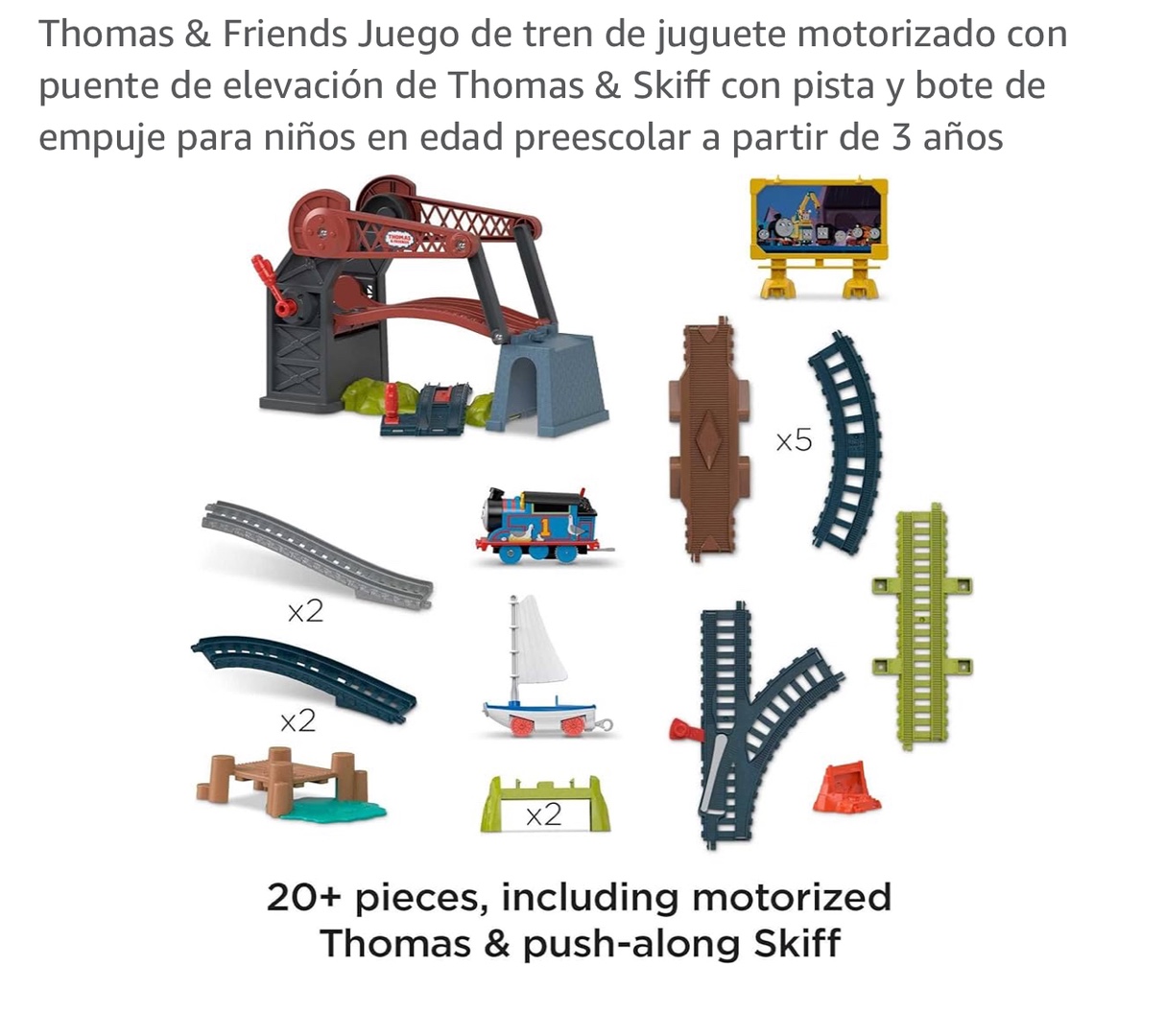 juguetes - Thomas & Friends Juego de tren de juguete motorizado con puente de elevación. 3