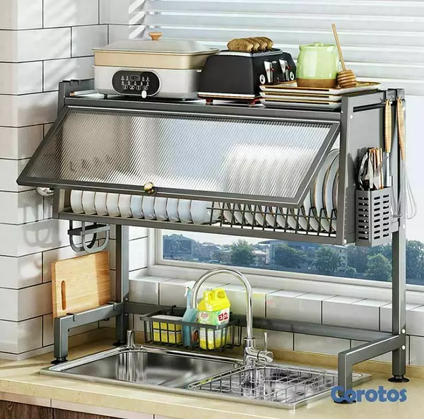 cocina - Escurridor de platos con tapa mediano 4