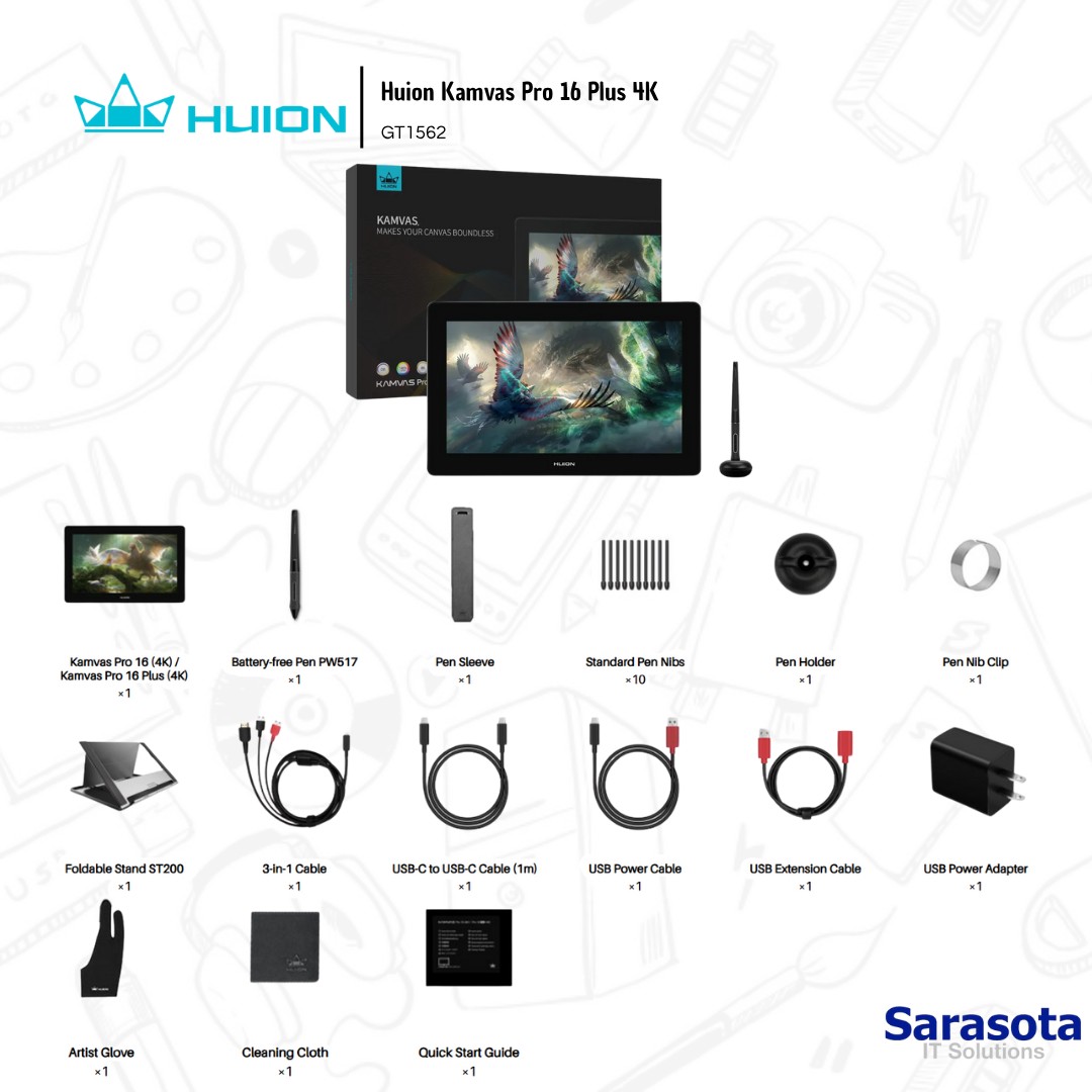 accesorios para electronica - Huion Kamvas Pro 16 Plus 4K Pen Display GT1562 3