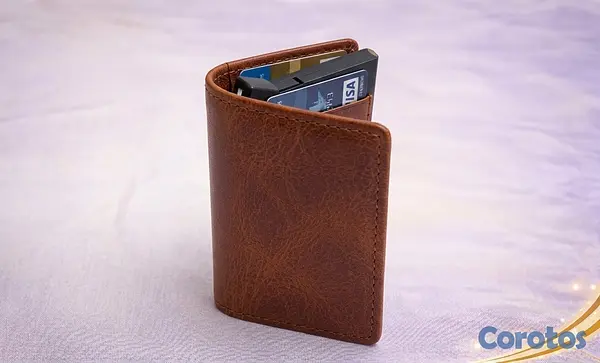 carteras y maletas - Tarjetero Inteligente RFID Compacto De Cuero