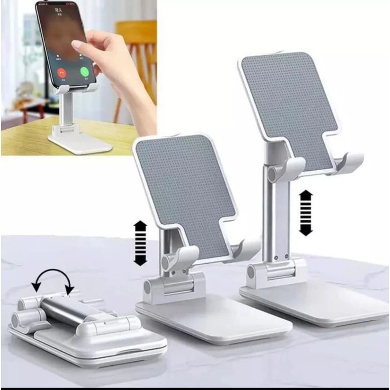 accesorios para electronica - Soporte de teléfono de metal ajustable y plegable para escritorio 5