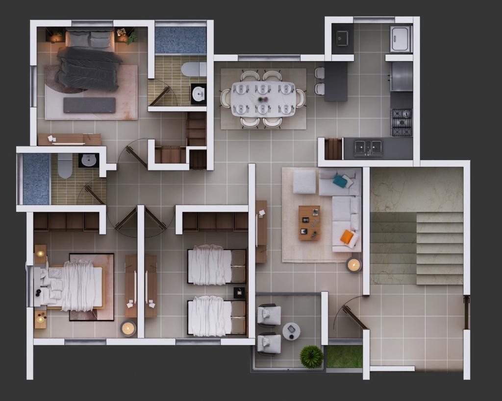 apartamentos - Nuevos Apartamentos en Los Rieles, Santiago  3