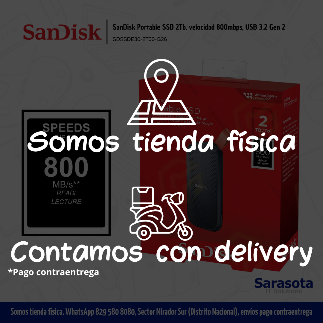 accesorios para electronica - SanDisk Portable SSD 2Tb, 800mbps, USB 3.2 2