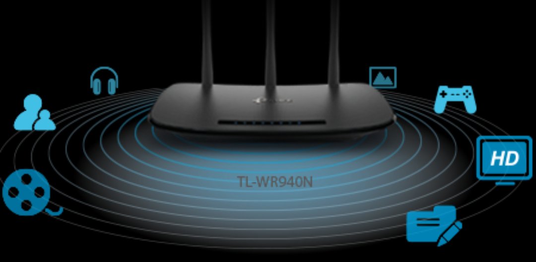 computadoras y laptops - ROUTER WIRELESS TP-LINK TL-WR940N, 2.4GHZ/450MBPS, 1 PUERTO WAN + 4 PUERTOS  WPS 1