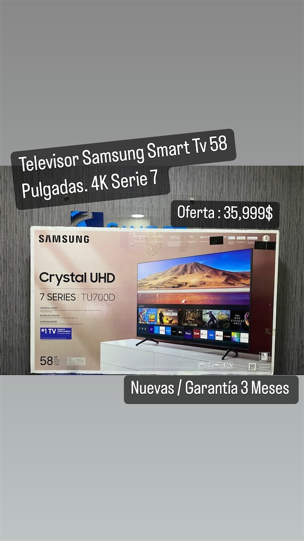 Televisor Samsung Smart Tv 58 Pulgadas 4K Serie 7 Nuevas en su caja.