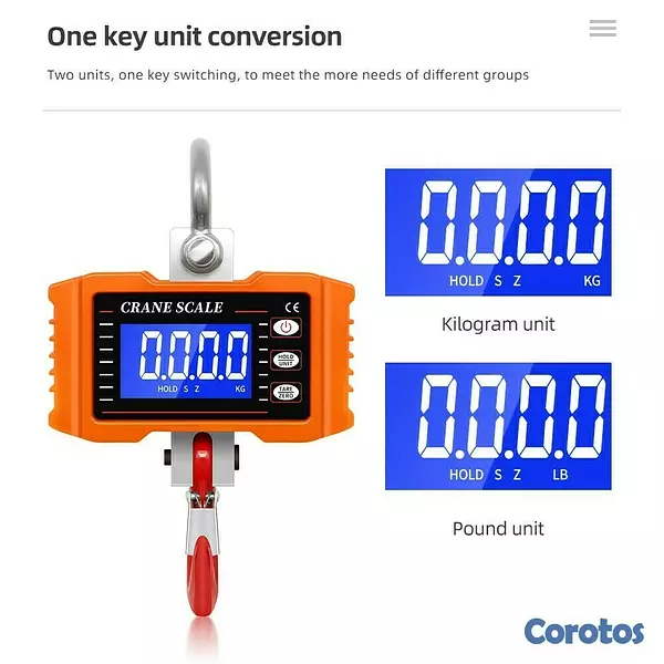 equipos profesionales - Balanza Digital Escala 500 Kg Peso gancho colgante Báscula Mini de grúa portatil 2