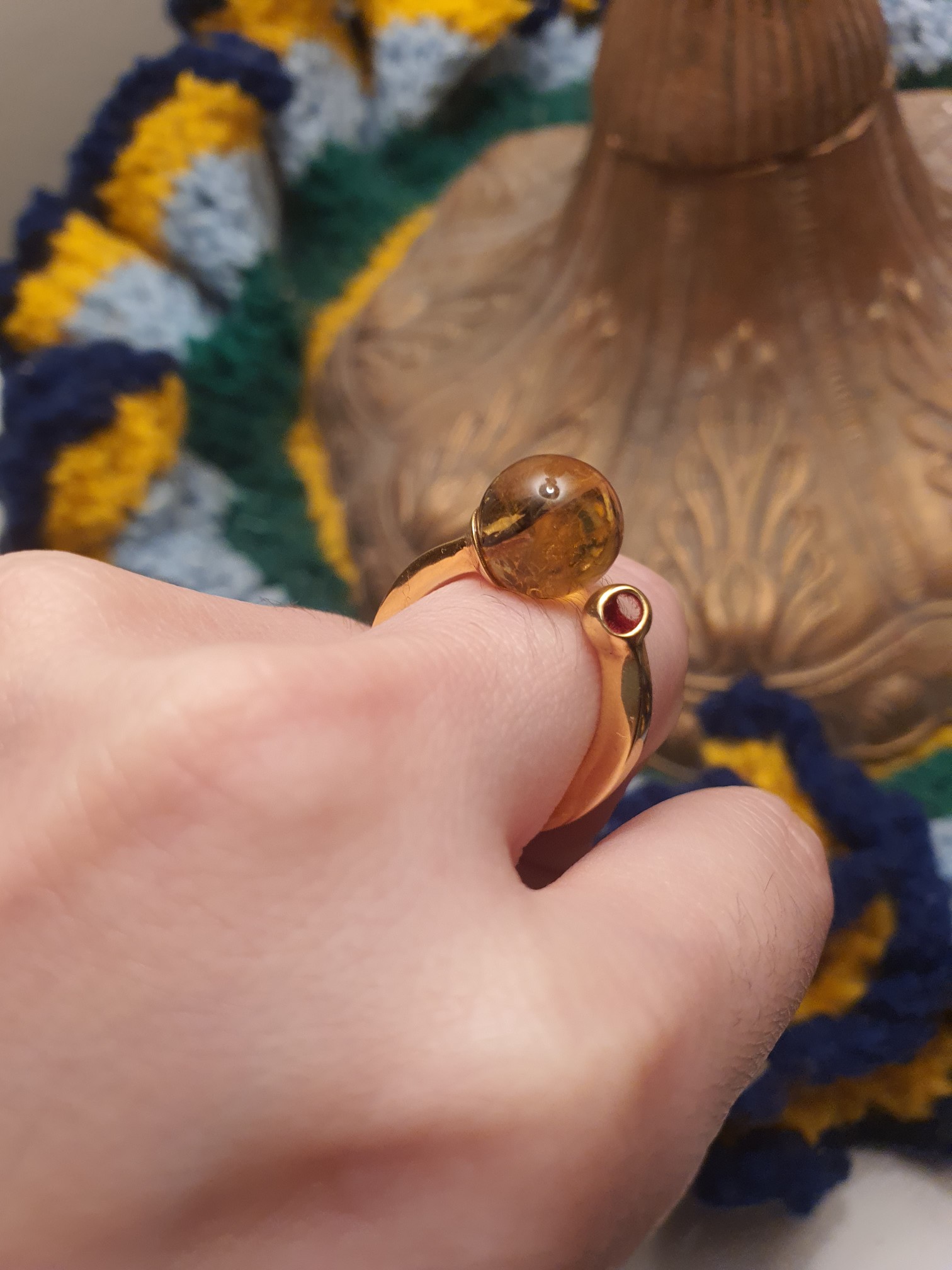 joyas, relojes y accesorios - Monica varela anillo teeny ambar 2