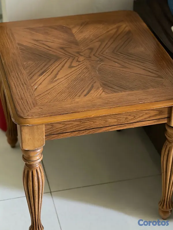 muebles y colchones - mesa lateral madera clara 3
