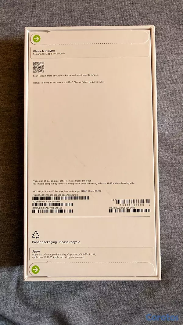 celulares y tabletas - iPhone 17 Pro Max 512GB Orange Nuevo Sellado Factory 2
