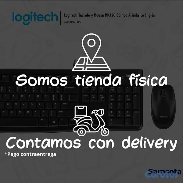 accesorios para electronica - Logitech Teclado y Mouse MK120 Combo Alámbrico Ing 2