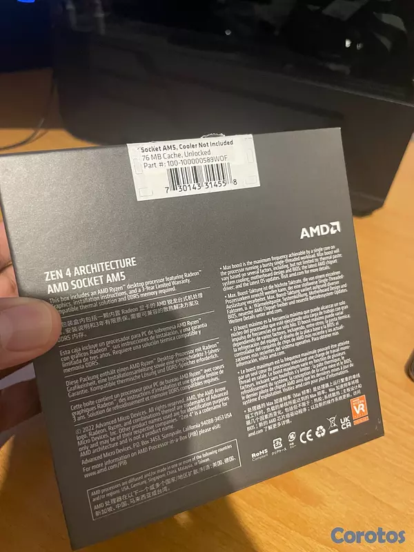 computadoras y laptops - CPU AMD Ryzen 9 7900X 12-Core, 24-Thread Unlocked  3