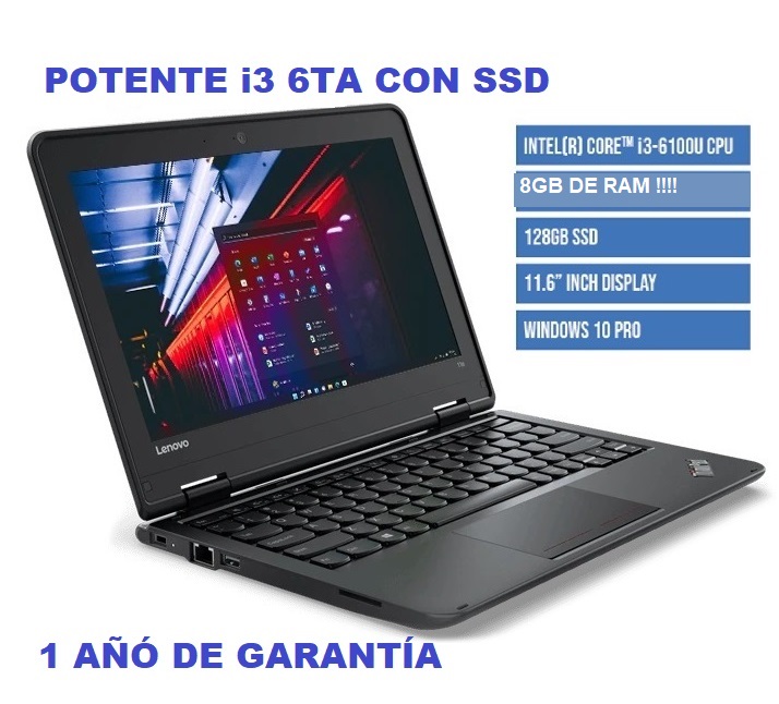 computadoras y laptops - LENOVO THINKPAD 11E 11.6 PG i3 6TA 128 SSD 8GB RAM