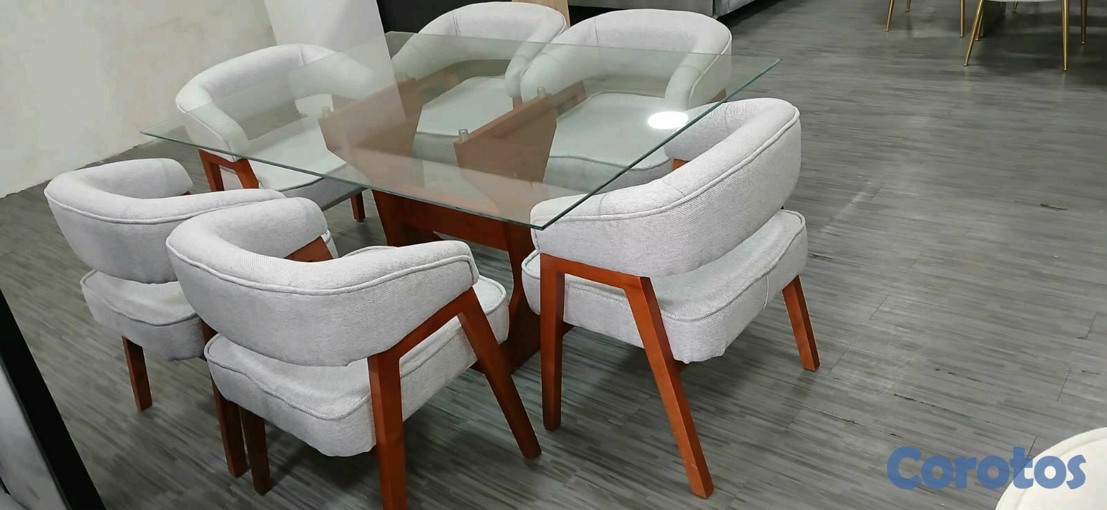 muebles y colchones - JUEGO DE COMEDOR 6 SILLAS ELAVORADO EN MADERA PRECIOSA  3