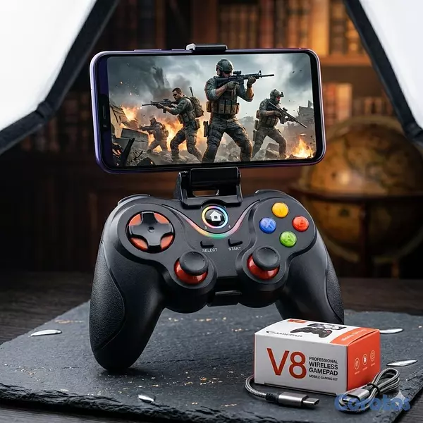 consolas y videojuegos - Gamepad V8 con Soporte Ajustable para Celular y Al 1