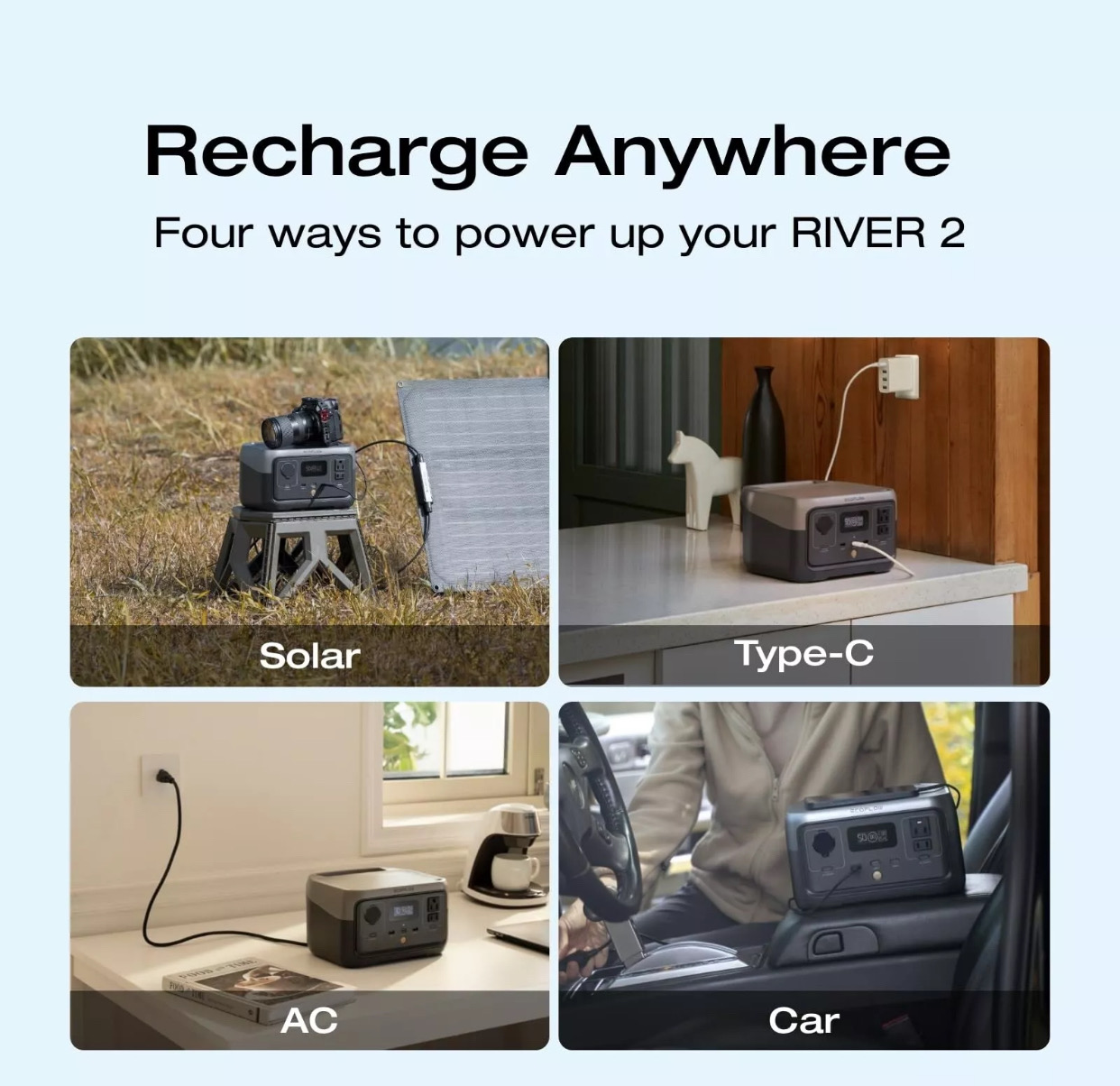 plantas e inversores - EcoFlow RIVER 2 Portable Power Station 256Wh Generator LFP  5