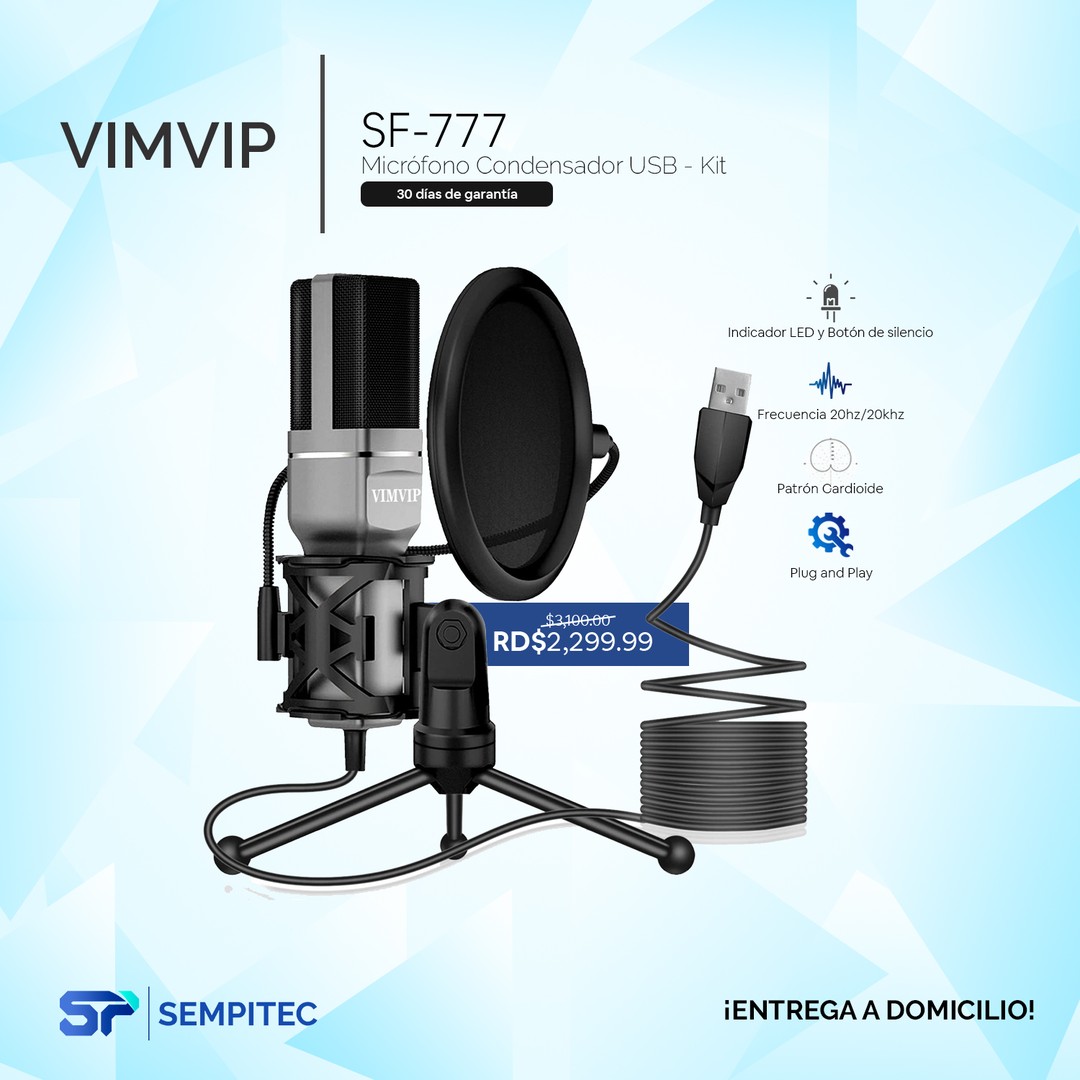 camaras y audio - Micrófono USB profesional - VIMVIP