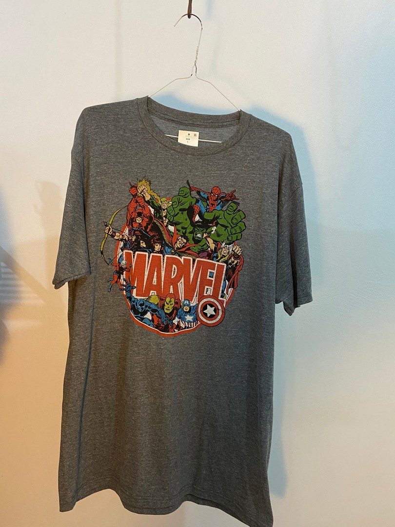 ropa para hombre - Tshirt de Marvel Large Nuevo Gris