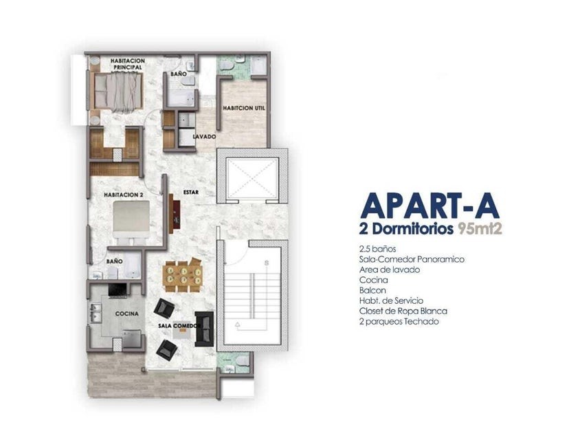 apartamentos - Apartamento en venta #23-119 Colinas Del Seminario, 2 habitaciones, piscina, bal 4