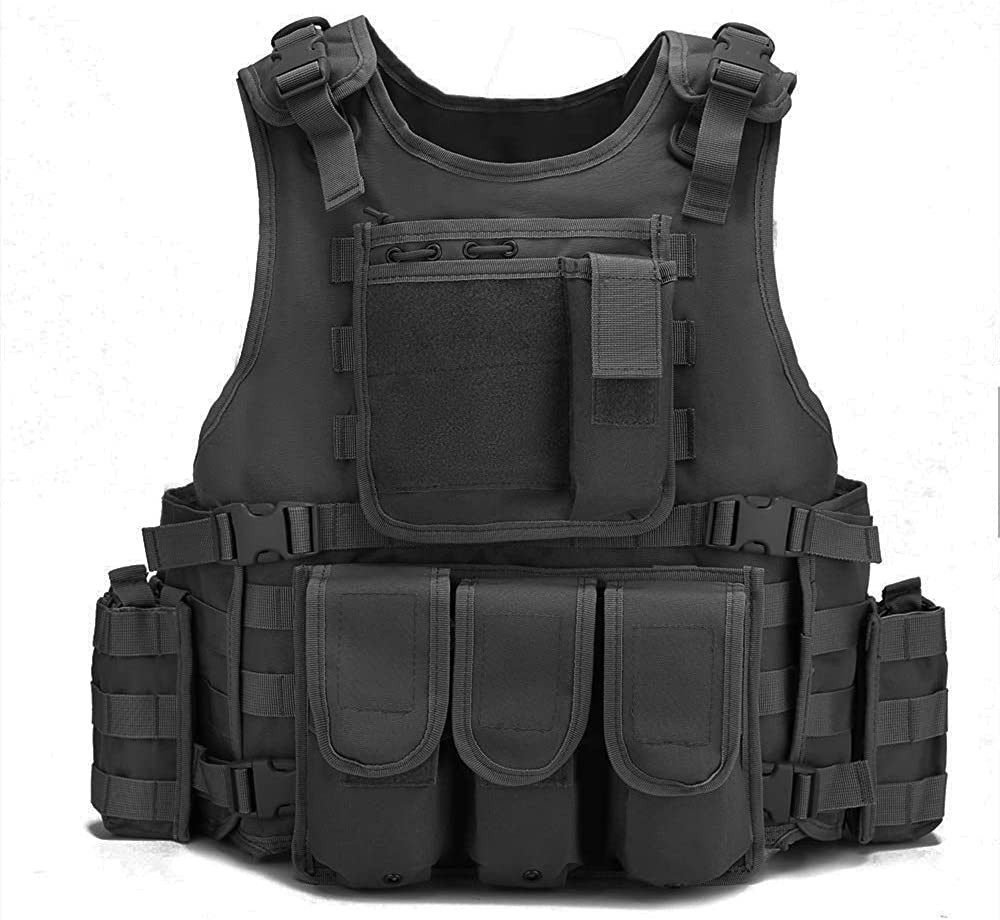 deportes - Chaleco táctico ajustable, chaleco MULTIUSOS seguridad brigadista paintball 5